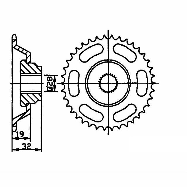 rear sprocket steel, 43 teeth, pitch 415