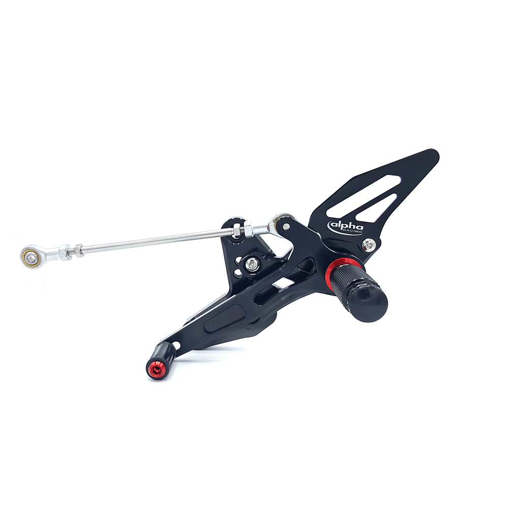 >TRACK< footrest assembly, black, Kawasaki Ninja 400 from 2018 / Z400 from 2019 ABE