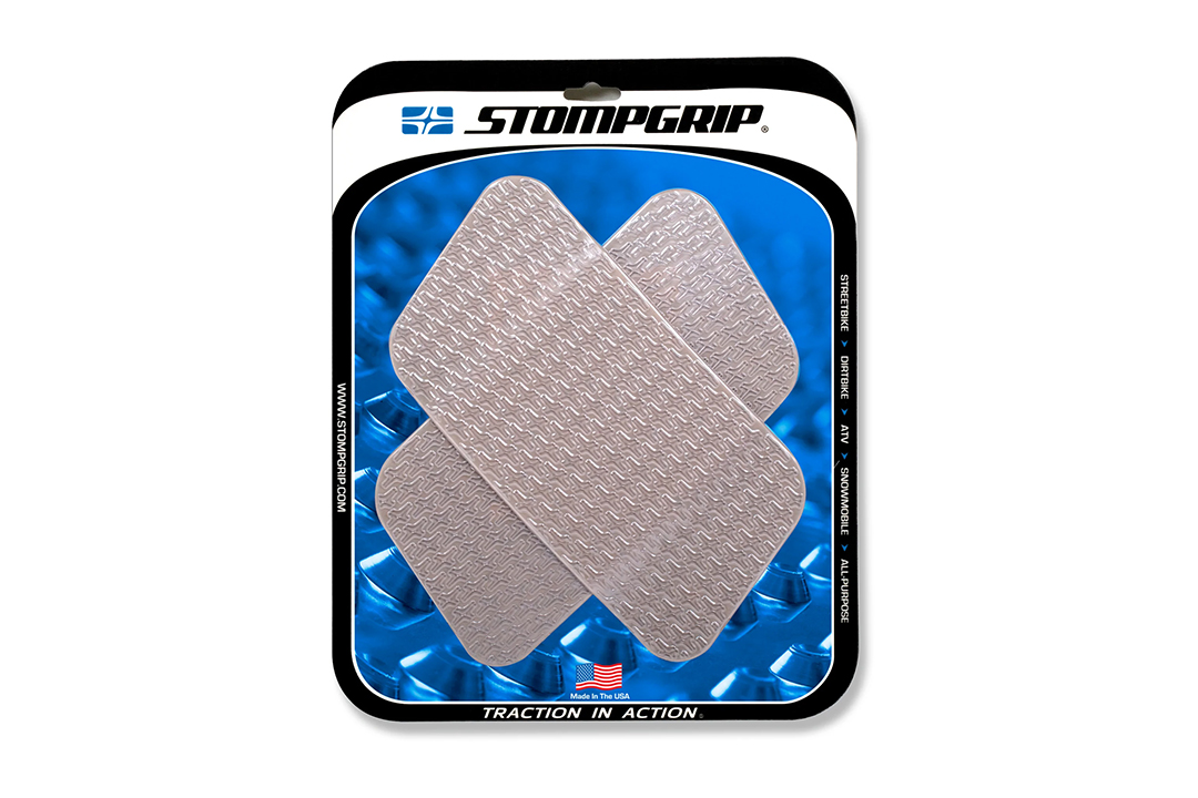 Stompgrip Universal Rectangular Clear Traction Pads for Honda ST1300, 2002-2012, XRV750 Africa Twin, 2000-2003 and Yamaha XT1200Z Super Tenere (Worldcrosser), 2012-2015