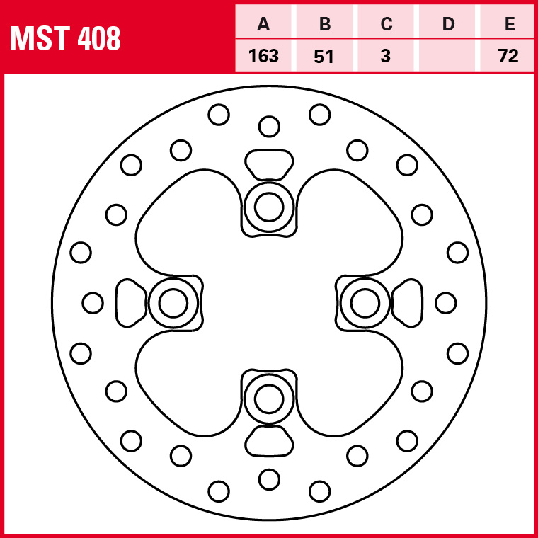 TRW brake disc Allround rigid MST408
