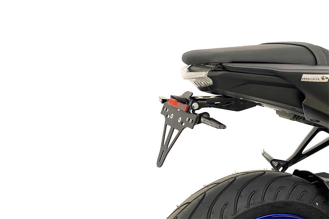 alpha Technik Kennzeichenhalter Edelstahl schwarz für Yamaha MT125 ab 2020-