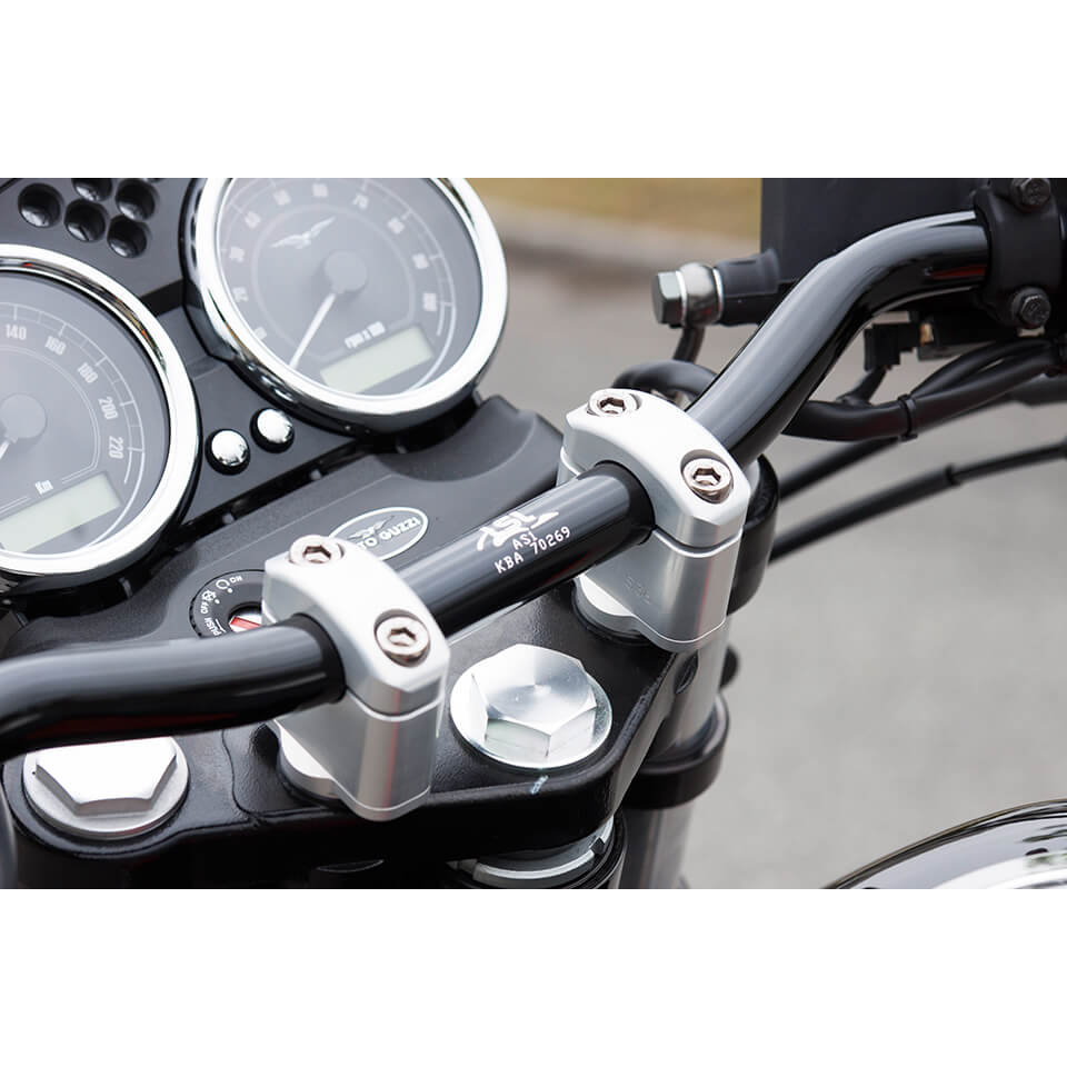 LSL Clamp Block Kit 28.6 mm, for Moto Guzzi V7, silver
