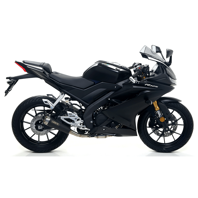 ARROW DARK PRO-RACE Black Stainless Steel Exhaust for Yamaha YZF-R125 from model year 2019- and MT125 from model year 2019-