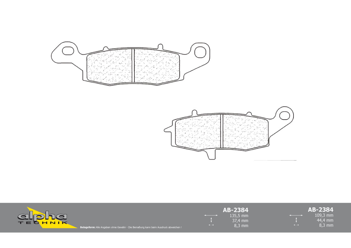 alpha Technik brake pad Racing without ABE