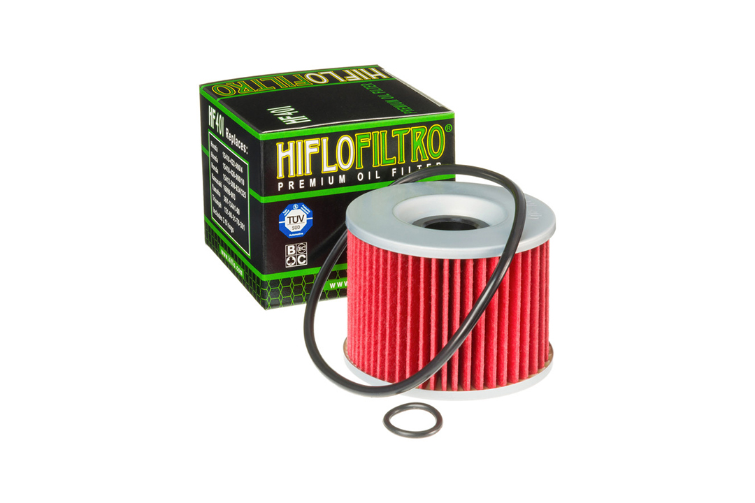 HIFLO oil filter HF401 for various Benelli / Bimota / Honda / Kawasaki / Yamaha models with o-ring kit