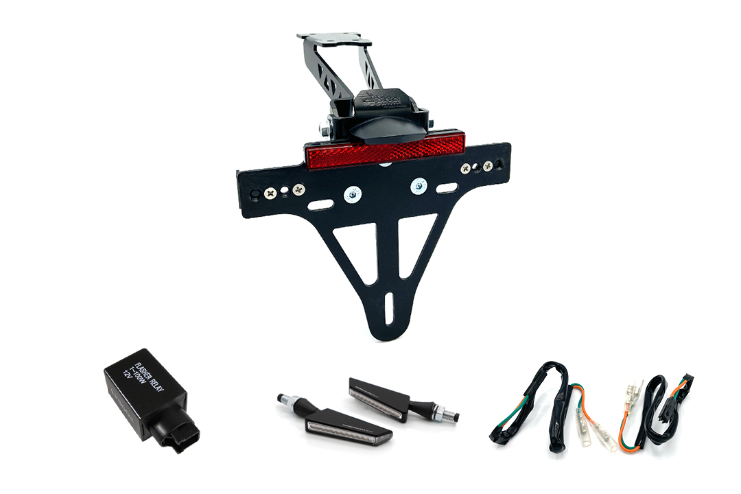 Licence plate holder-flasher light, turn signal-Kit BSQN for Honda CB500F Type PC58 & CBR500R PC57 from model year 2017 (Rear)