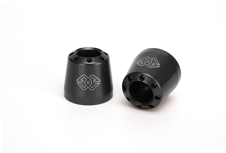 GILLES handlebar bar end weights pair, aluminium CO-22-B black anodised