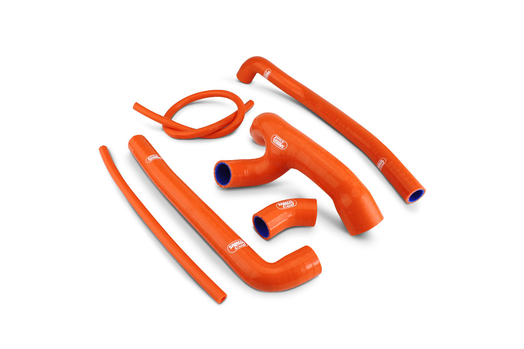 SAMCO SPORT Silicone Hose Kit Y-piece - Race Design orange for KTM 1290 Super Adventure R S Model Year 2021-2024