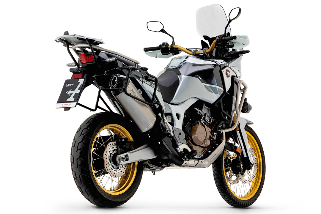 ARROW SONORA Exhaust for Honda Africa Twin Adventure Sports Model Year 2018-2019, Titanium and Carbon End Cap