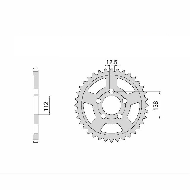 rear sprocket Steel, 47 Teeth, Pitch 530