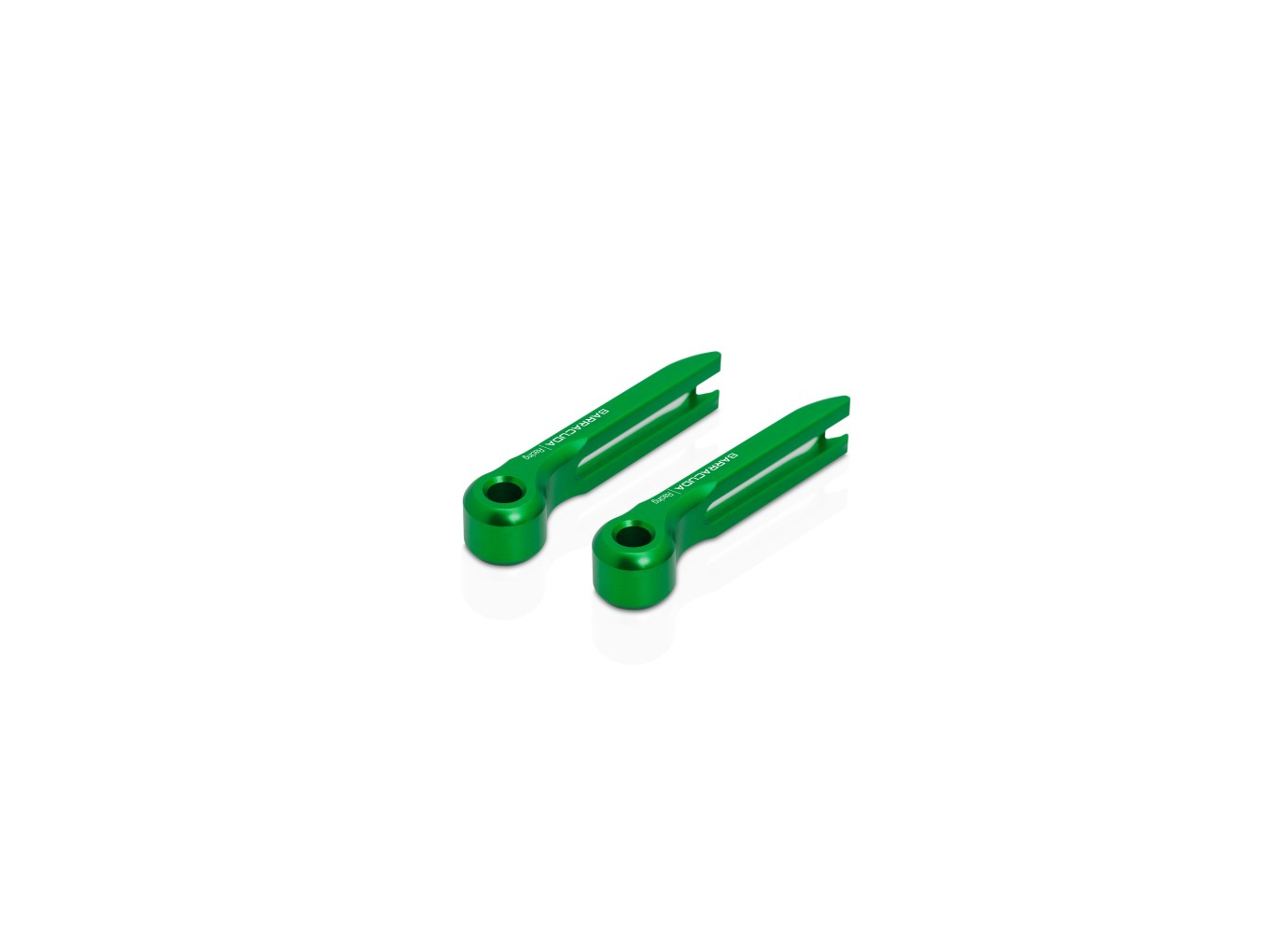 Barracuda Aluminium Lever End Pieces, Green Anodised (Pair), suitable for Barracuda Brake and clutch lever
