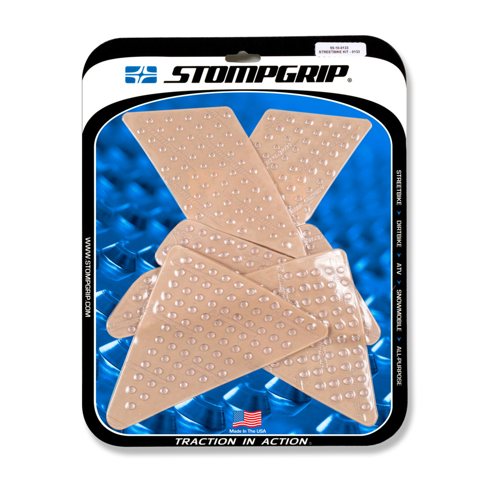 Stompgrip Traction Pads clear, for Suzuki DR200S, 2015-2020