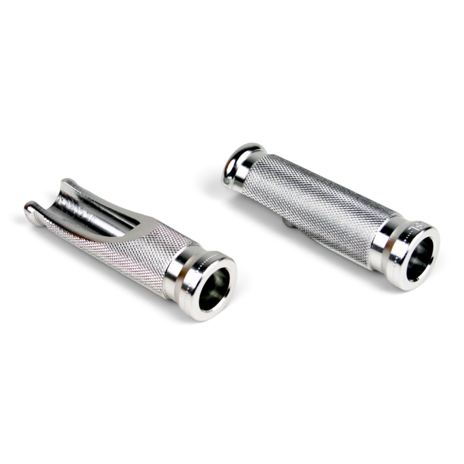 LSL Sport Pegs, Replacement Footrests, 85 mm Length, Milled Aluminium, Silver