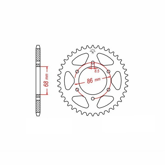 rear sprocket steel, 37 teeth, pitch 520
