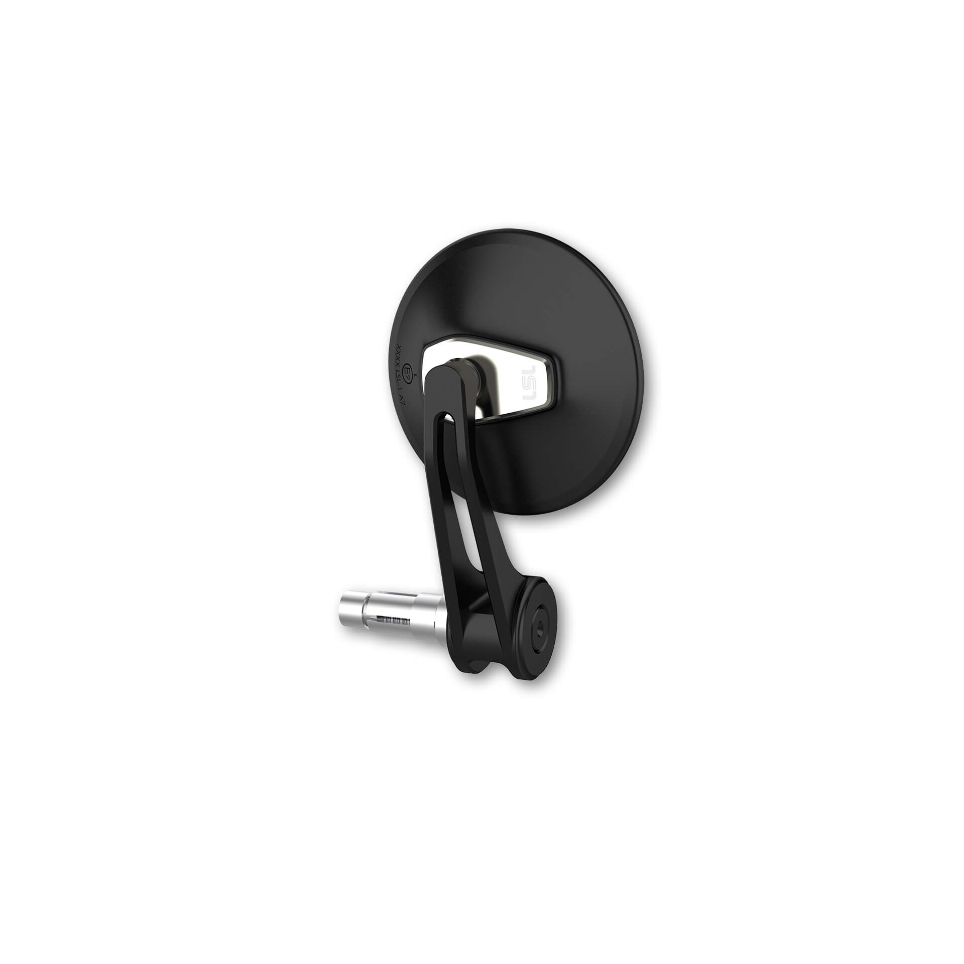 LSL handlebar bar-end mirror ERGONIA, 95 mm diameter, black-silver, with street approval, ECE, usable for right side R/S and left side L/S
