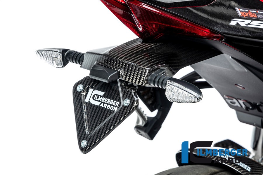Ilmberger Carbon Gloss Licence Plate Holder for Aprilia RSV4 / Tuono V4 2021-