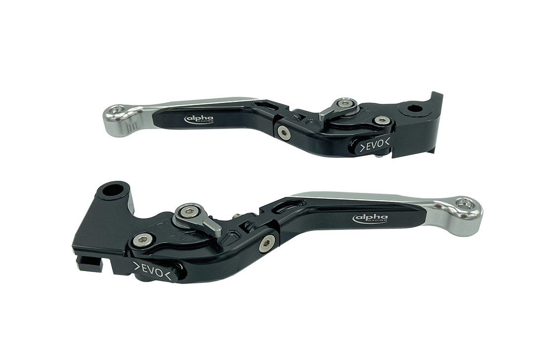 Colored front part for levers EVO by ALPHA RACING, aluminium silver