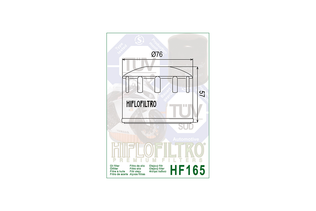 HIFLO oil filter HF165 for BMW F800S 2006-2010 / BMW F800ST 2006-2013