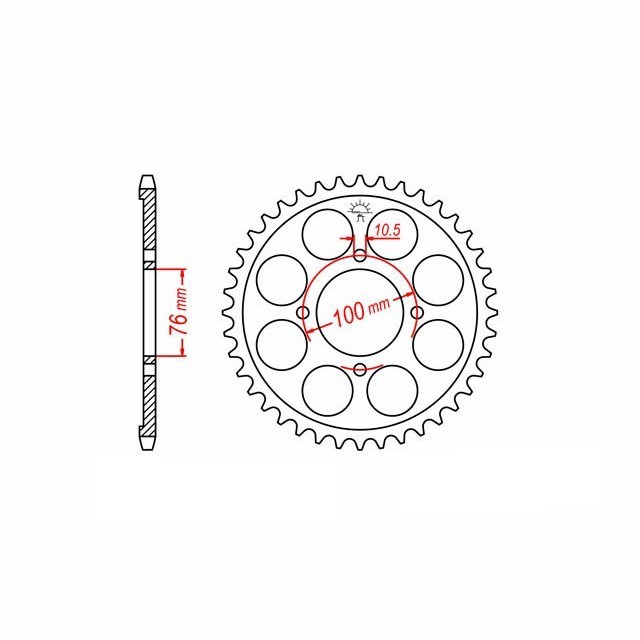 rear sprocket steel, 47 teeth, pitch 428