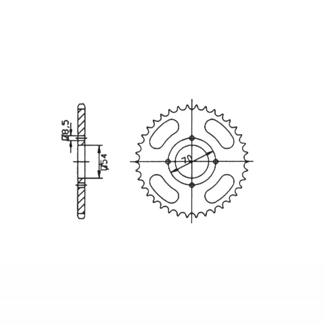 rear sprocket steel, 35 teeth, pitch 420