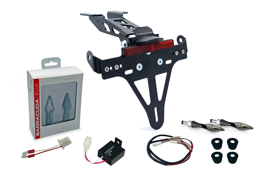 alpha Technik Number Plate Holder-flasher light, turn signal-Kit X-LED (fronte + rear) for Yamaha MT125 from model year 2020 onwards