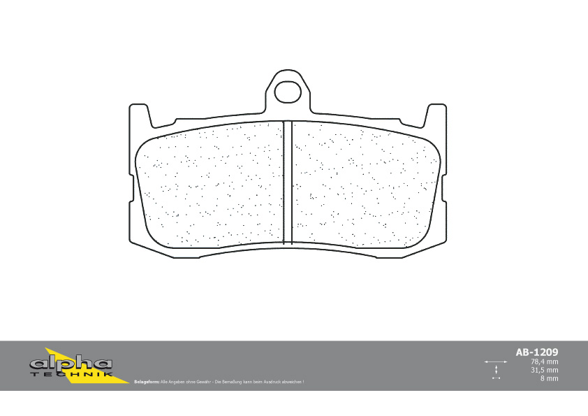 alpha Technik brake pad Racing without ABE