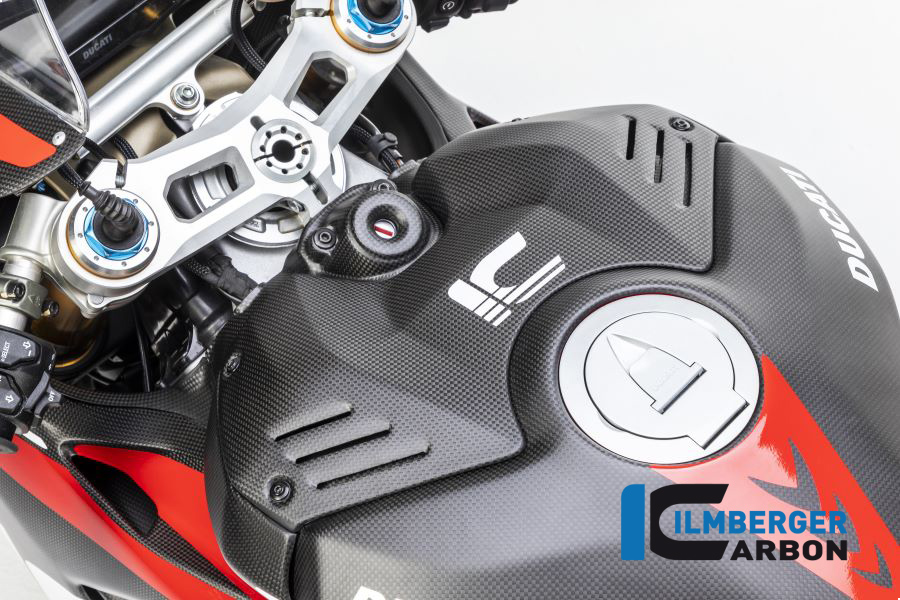 Ilmberger Carbon Cover fronte for the fuel tank, matt, for Ducati Panigale V4 / V4S from 2018