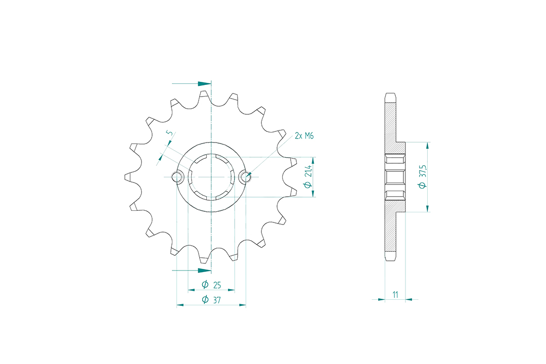 Sprocket, 17 teeth, 520 pitch