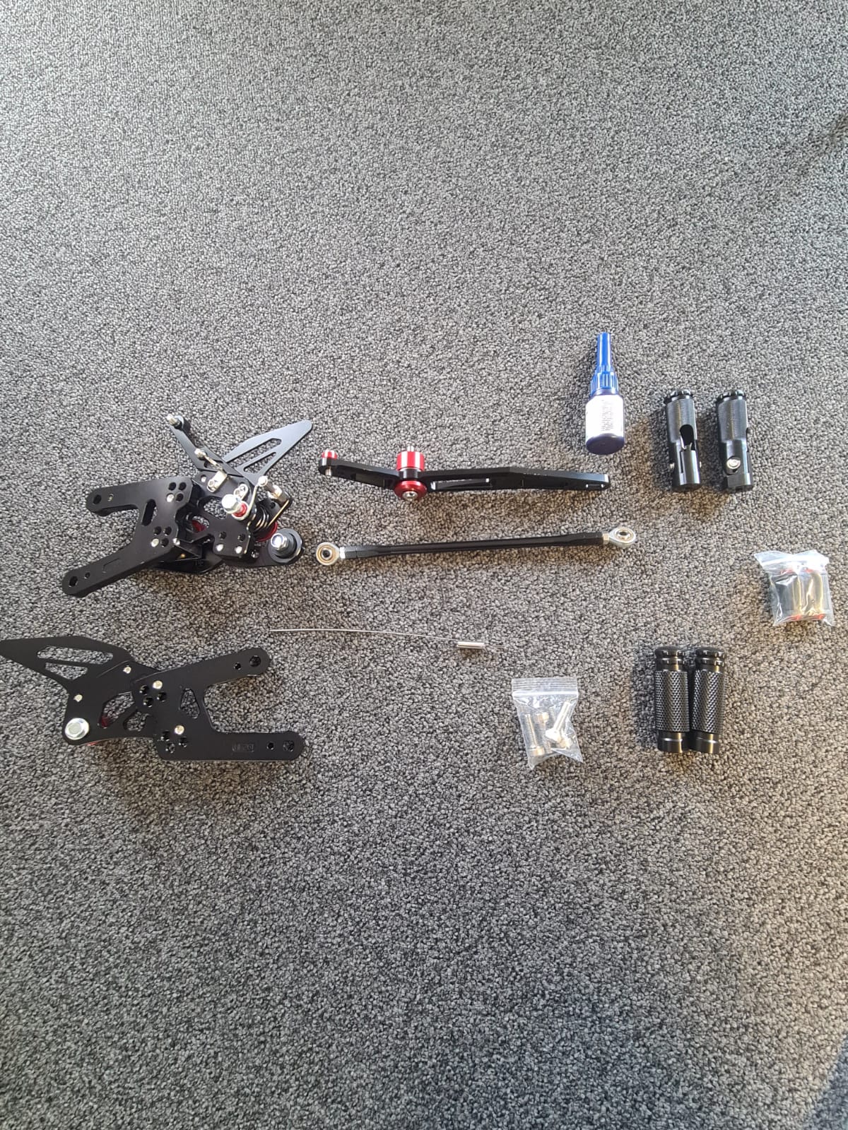 >TRACK< Rearset system black Yamaha YZF-R6 RJ15 2006-16 ABE