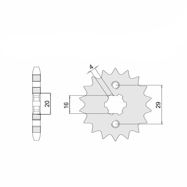 Sprocket, 16 teeth, 428 pitch