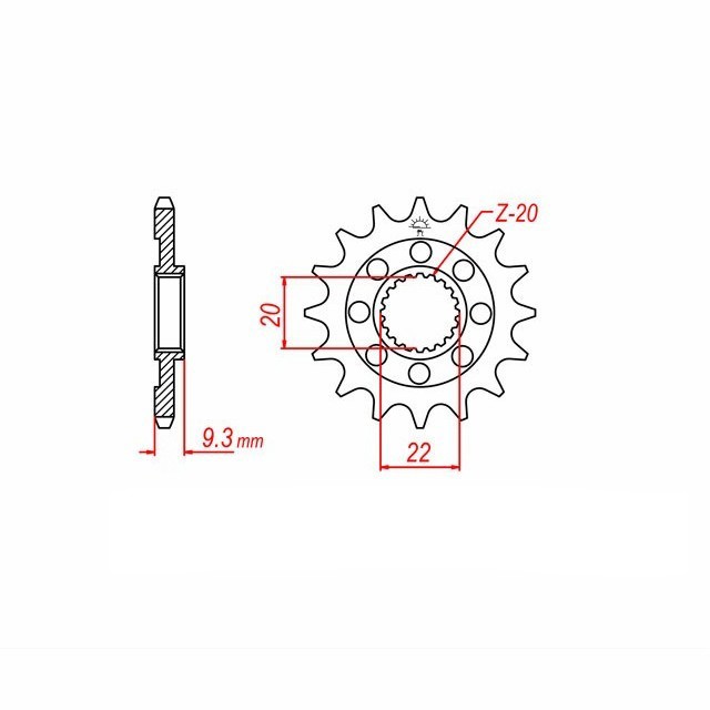 Front sprocket, 13 teeth, pitch 520