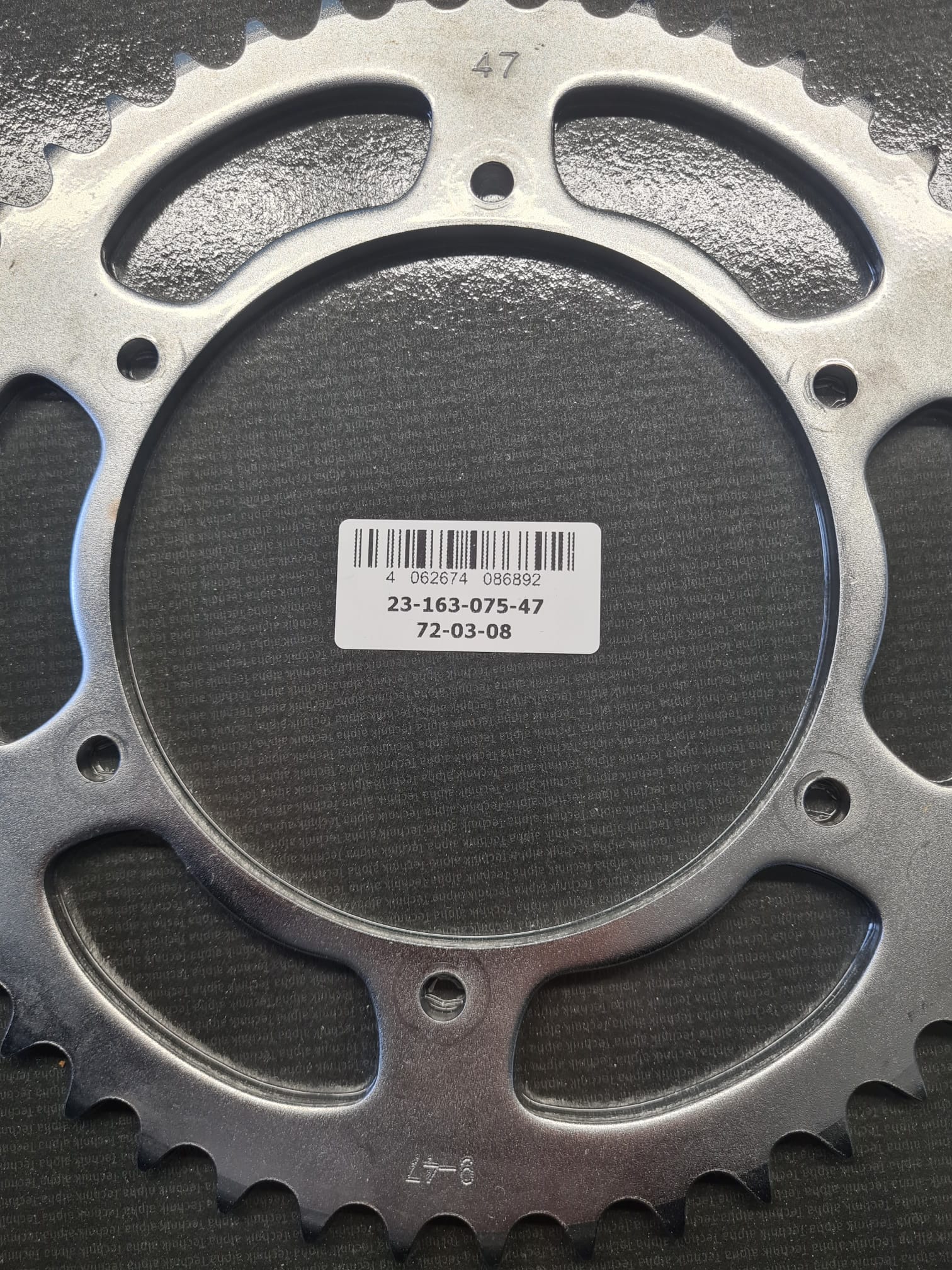 rear sprocket steel, 47 teeth, pitch 520