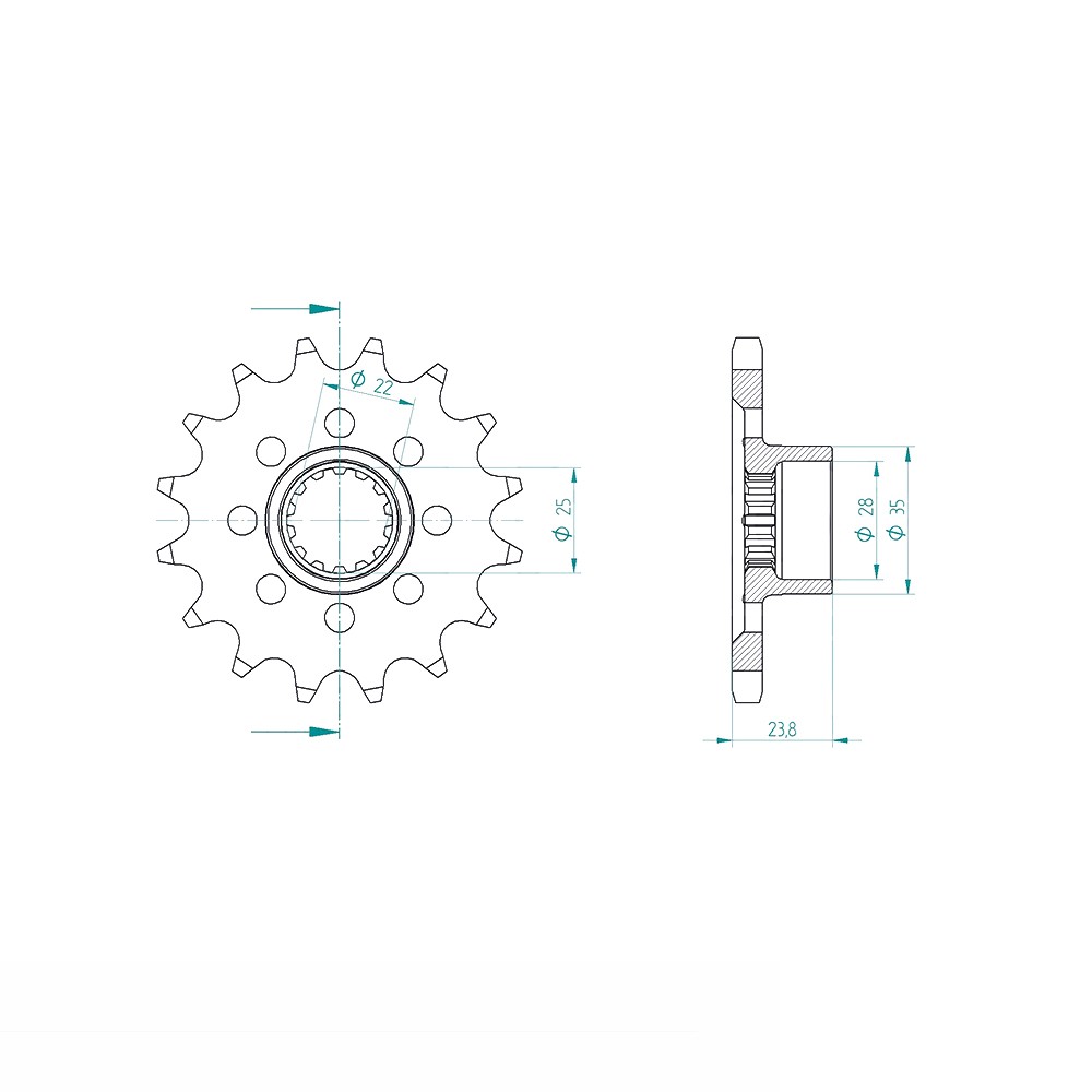 Sprocket, 16 teeth, 525 pitch