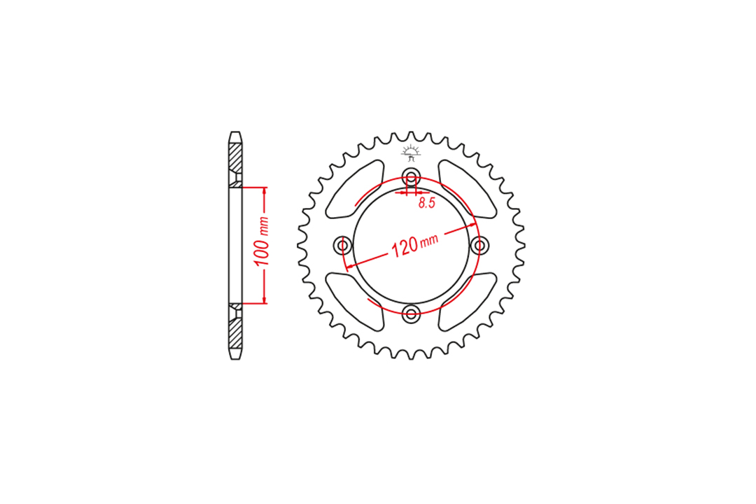 DID chain Kit with 428VX chain, standard colour, for Yamaha YZ85 LW, Model Year 2019-2022