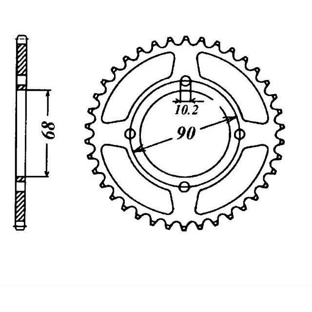 DID chainnsatz with 520ZVM-X chain, standard colour, for Honda MTX200RW-D/F, Type MD07, Model Year 1983-1985