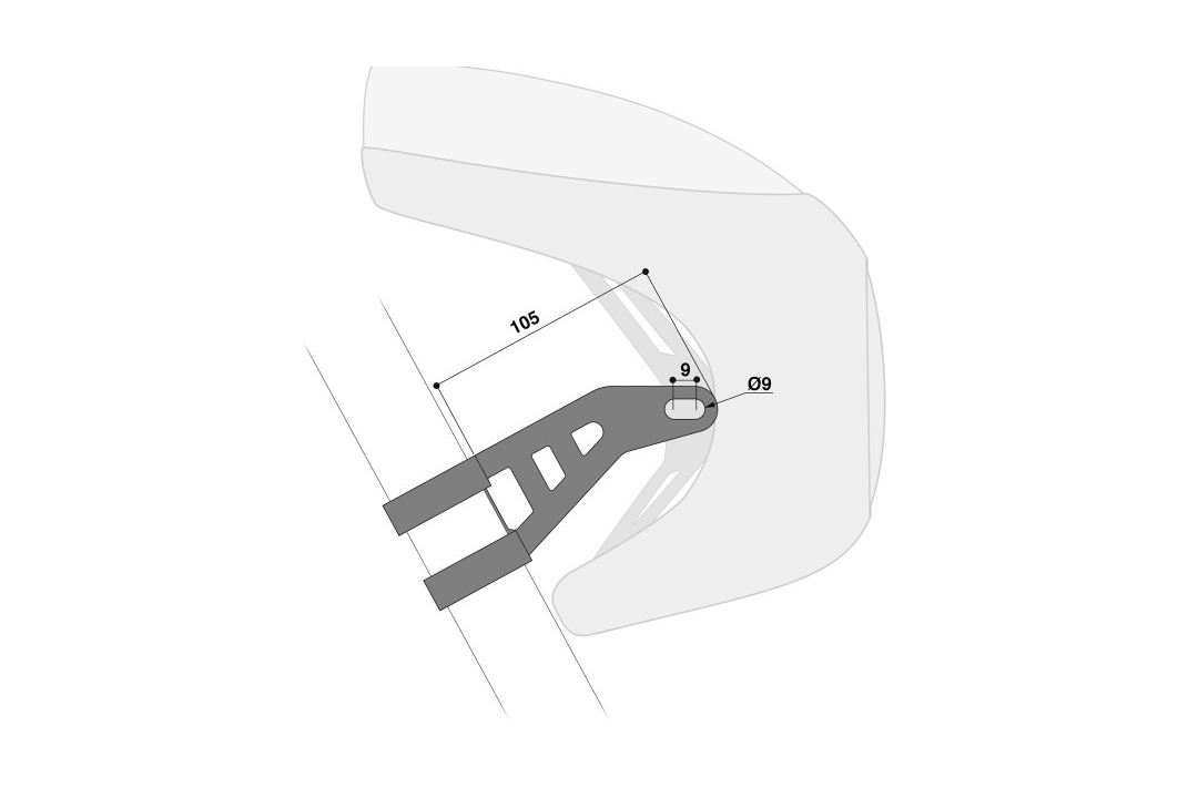 Barracuda HEADLIGHT BRACKET XL KIT for head light on fork with a diameter of 42 - 43 mm