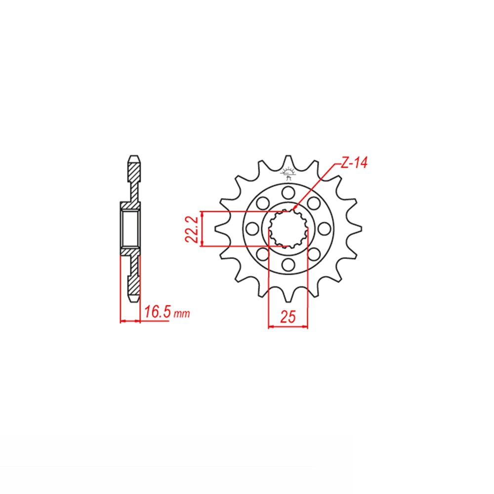 Sprocket, 14 Teeth, 520 Pitch