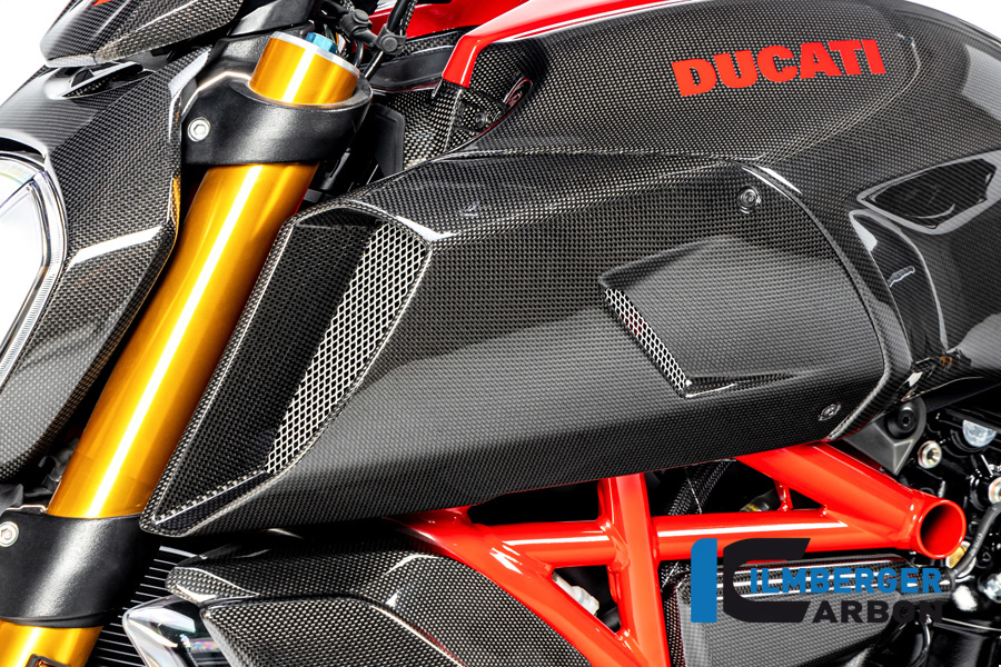 Ilmberger Carbon Air Intake Duct Cover left side L/S, glossy Ducati Diavel 1260, 2019-