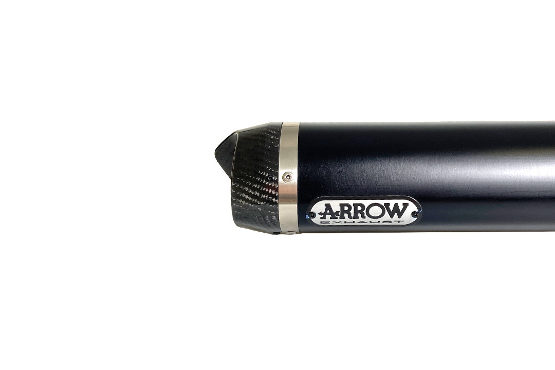 ARROW DARK THUNDER Exhaust for Yamaha YZF-R125 2008-2018, Black Aluminium (Only for ARROW Headers)