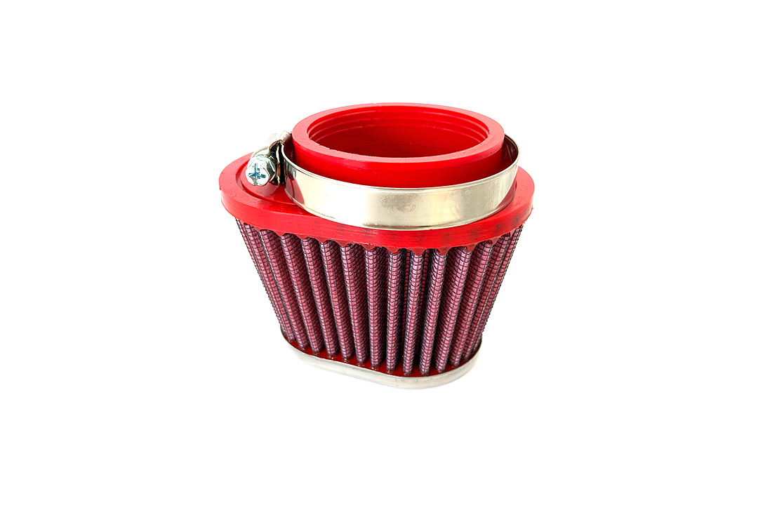 BMC Conical Universal Sport Air Filter, 55 mm Diameter, 70 mm Length, right side R/S, Chrome Cap