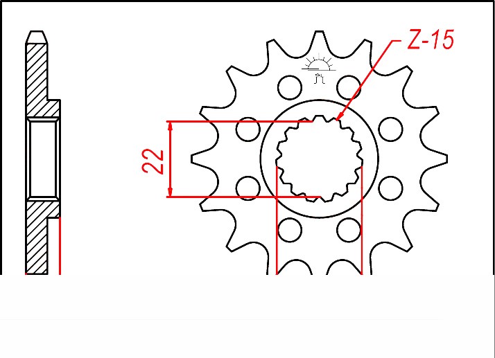Sprocket, 11 Teeth, Pitch 520