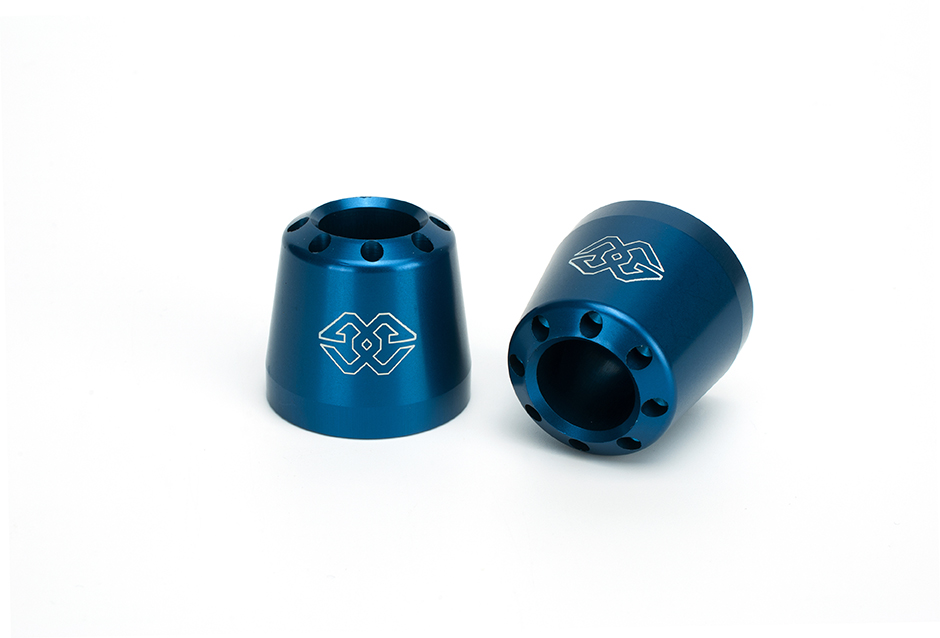 GILLES handlebar bar end weights pair, made of aluminium, CO-22-BL, blue anodised