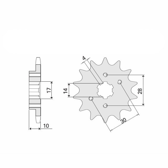 Sprocket, 14 teeth, 420 pitch