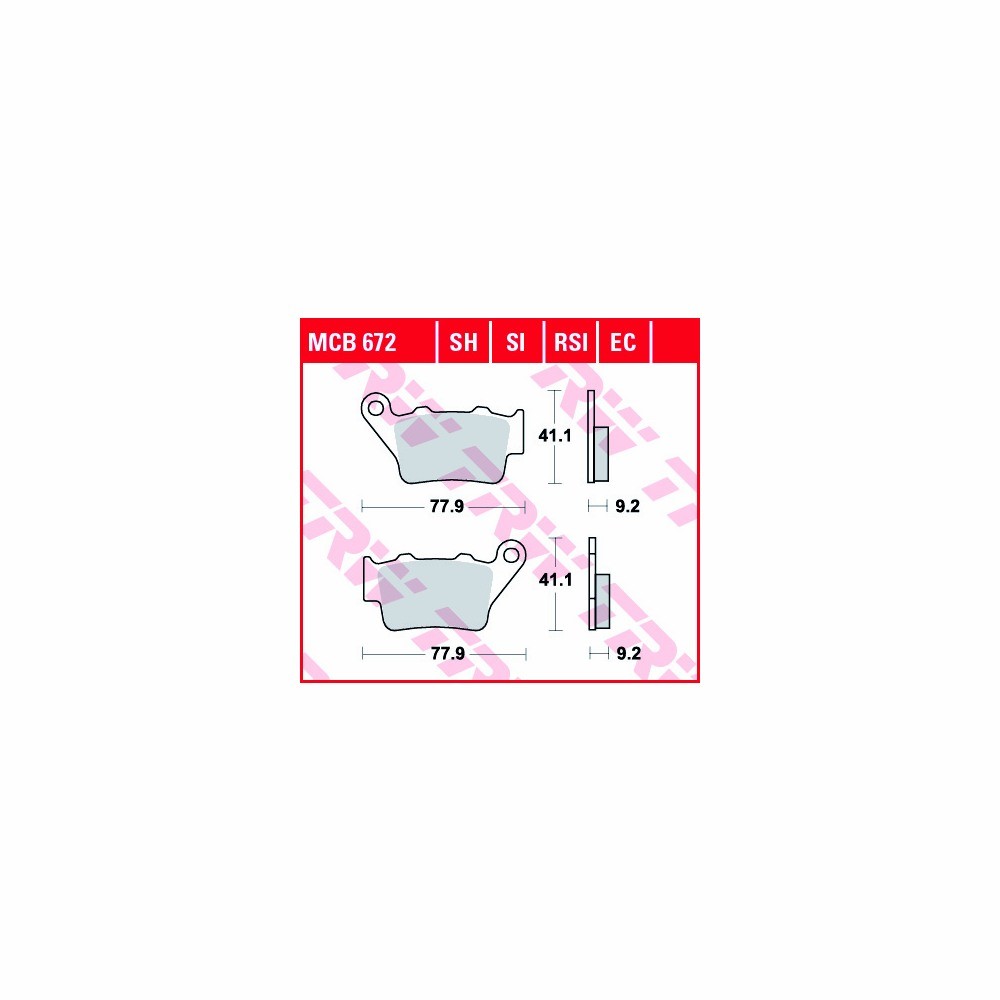 TRW brake pad set Sinter Offroad MCB672SI rear