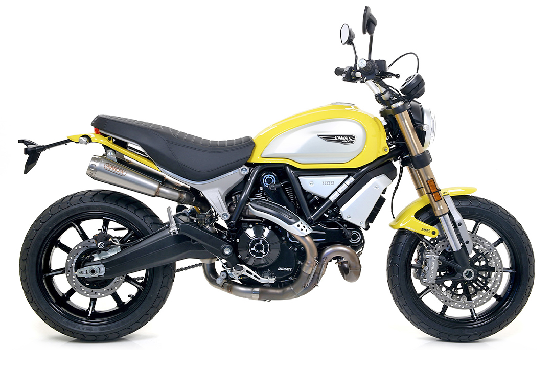 ARROW PRO-RACE Pair of Stainless Steel Rear Silencers for Ducati Scrambler 1100 Model Year 2018-2020