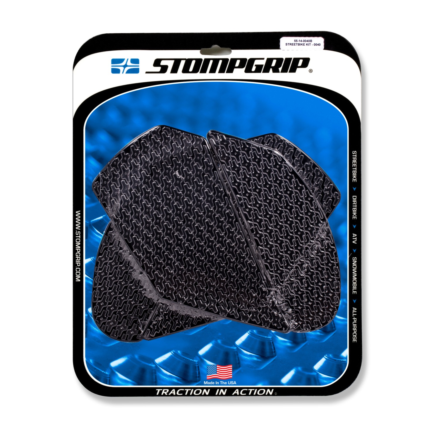 Stompgrip Traction Pads black, for Kawasaki ZX10R Ninja 2011-2025, ZX10R SE 2019-2020, ZX10RR 2017-2025