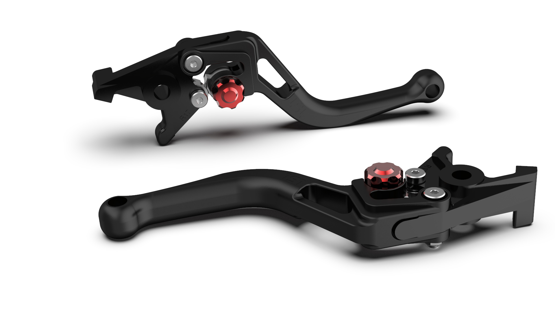 LSL BOW R82 Brake Lever, short, black bead-blasted/red