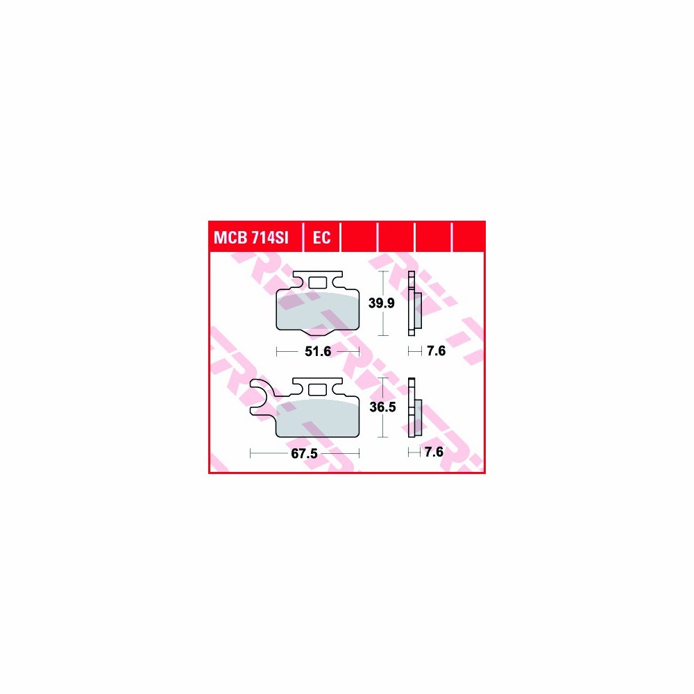 TRW brake pad set Sinter Offroad MCB714SI front rear