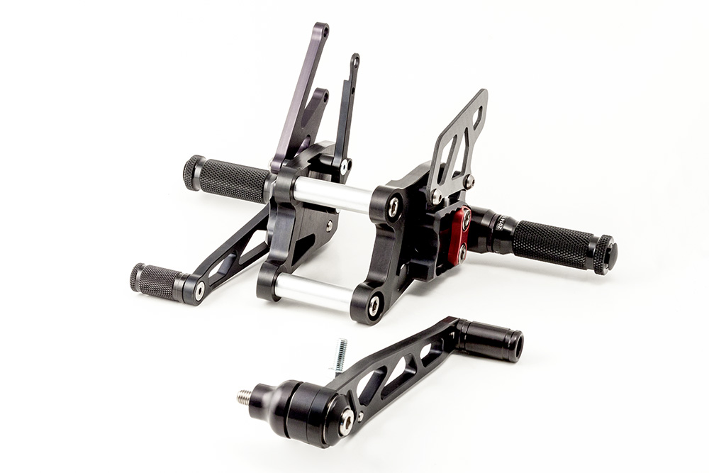 LSL 2Slide Rearset for Honda CBR1000RR, up to 2007, black-red, Racing, not streetn-approved