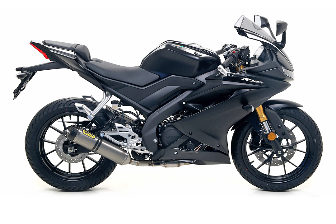 ARROW THUNDER Titanium Exhaust with Carbon End Cap for Yamaha YZF-R125 2019- MT125 2019-